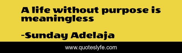 A Life Without Purpose Is Meaningless Quote By Sunday Adelaja Quoteslyfe