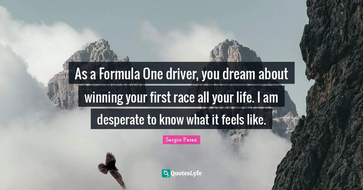 As a Formula One driver, you dream about winning your first race all y