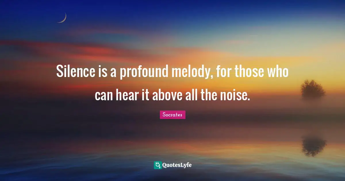 Silence is a profound melody, for those who can hear it above all the ...