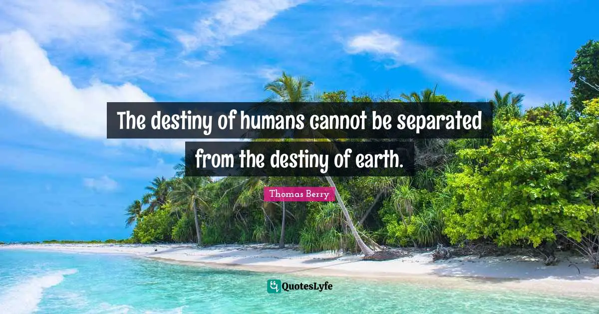 The destiny of humans cannot be separated from the destiny of earth ...