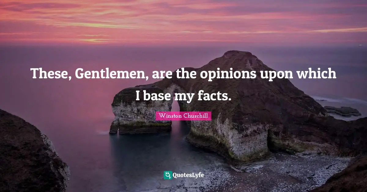 These Gentlemen Are The Opinions Upon Which I Base My Facts Quote By Winston Churchill 