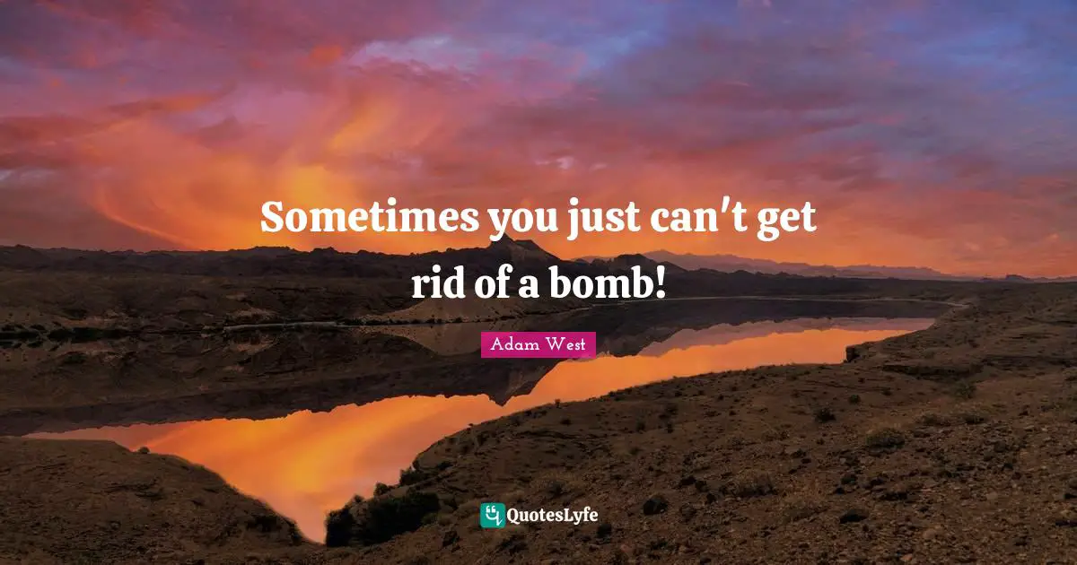 Sometimes You Just Can t Get Rid Of A Bomb Quote By Adam West 