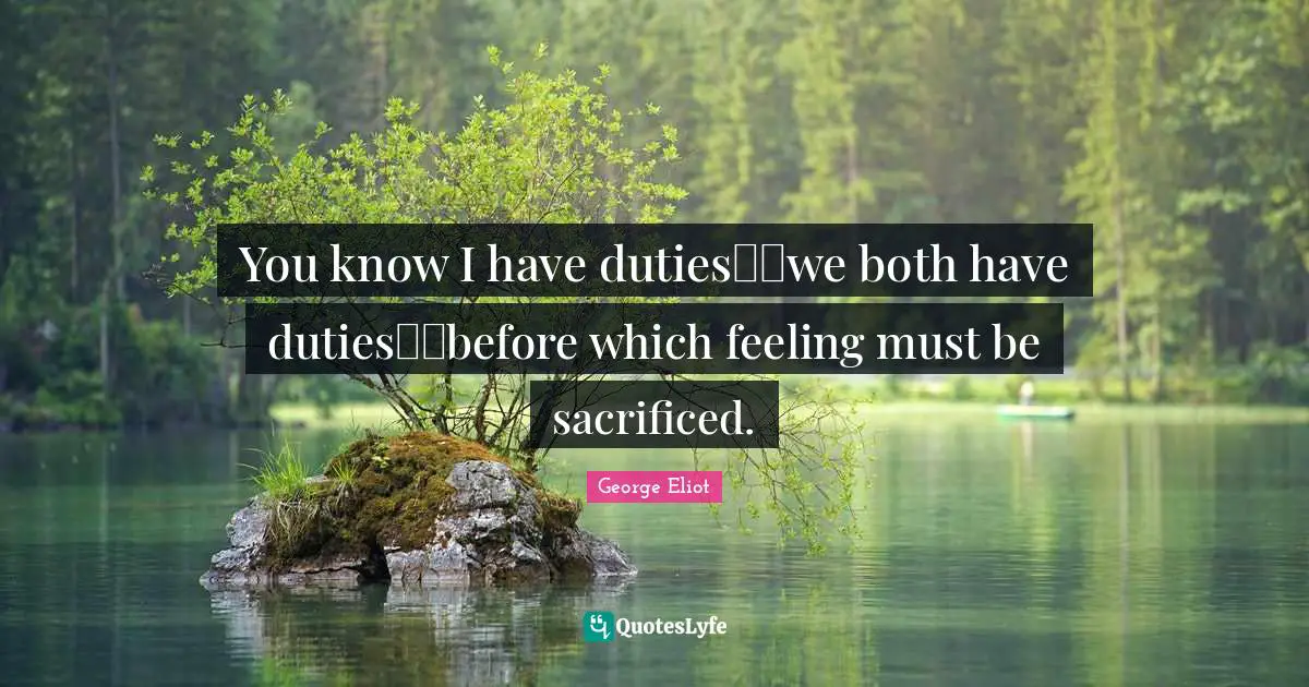 You Know I Have Duties we Both Have Duties before Which Feel Quote 