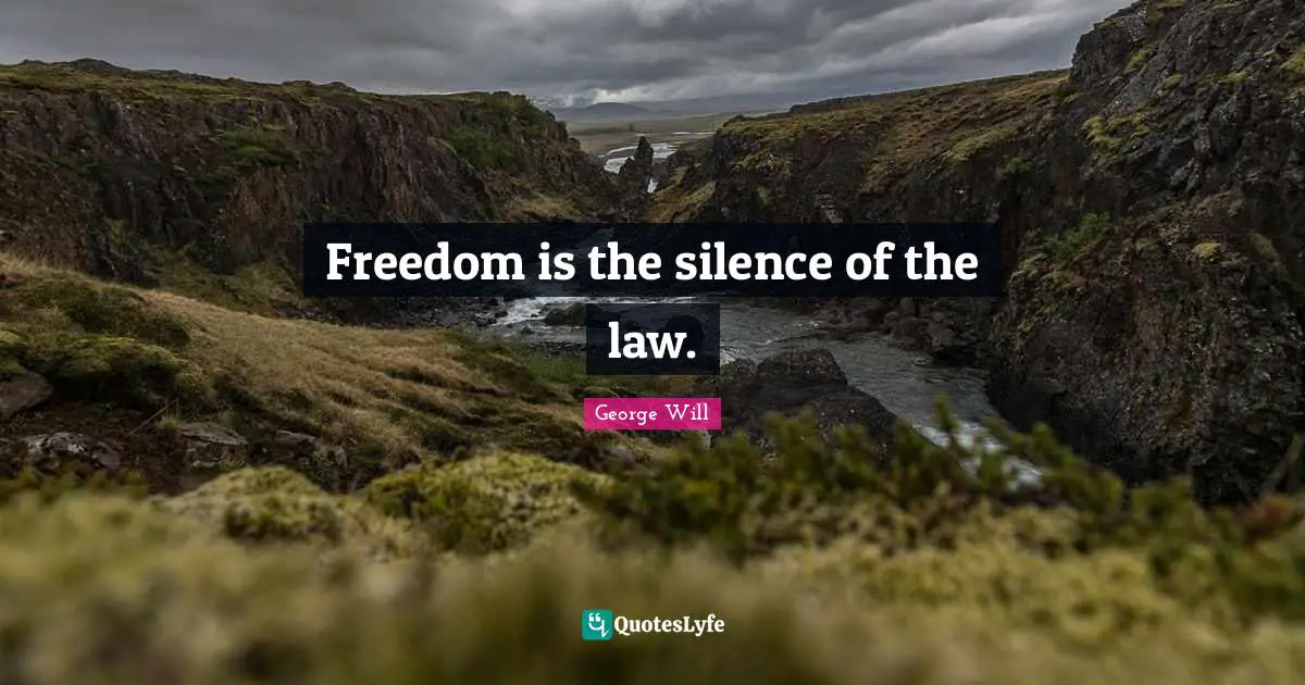 Freedom is the silence of the law.... Quote by Will QuotesLyfe