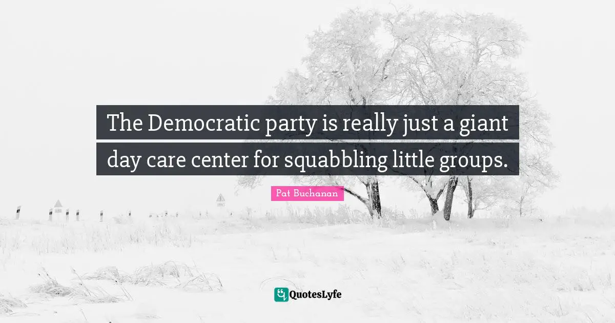 The Democratic party is really just a giant day care center for squabbling little groups.